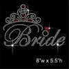 Bride with Tiara Hotfix Rhinestone Transfer Diamante Motif, Iron on Applique