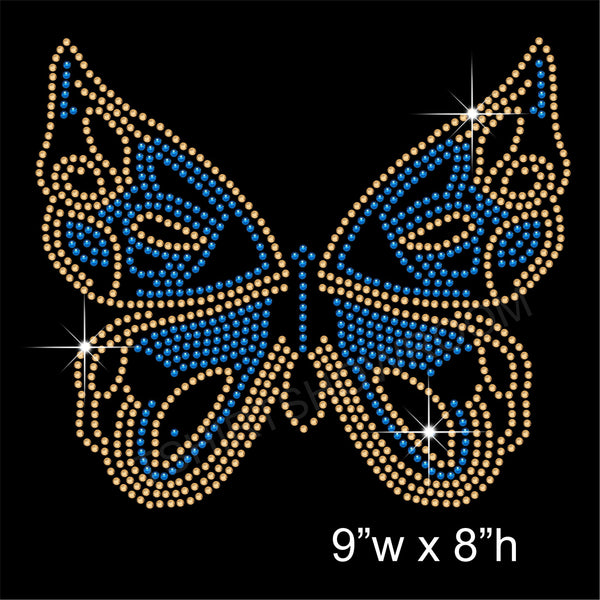 Butterfly Hotfix Rhinestone Transfer Diamante Motif, Iron-on Applique
