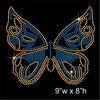 Butterfly Hotfix Rhinestone Transfer Diamante Motif, Iron-on Applique