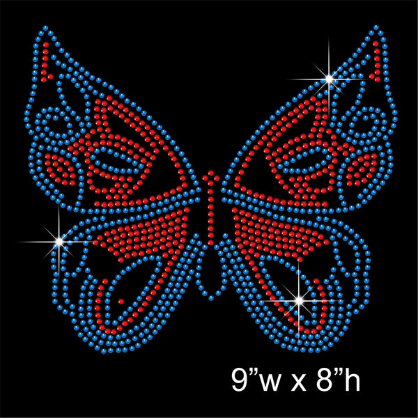 Butterfly Hotfix Rhinestone Transfer Diamante Motif, Iron on Applique