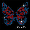 Butterfly Hotfix Rhinestone Transfer Diamante Motif, Iron on Applique