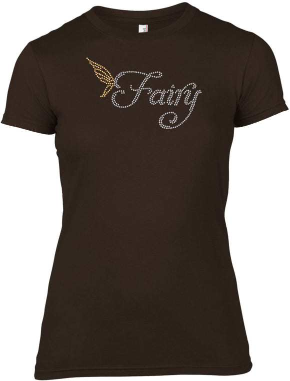 FAIRY RHINESTONE EMBELLISHED T-SHIRT FOR LADIES