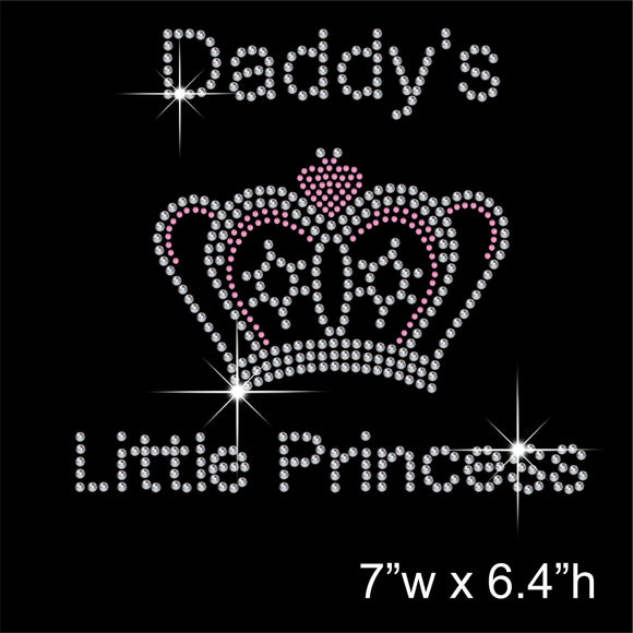Daddy's Little Princess Hotfix Rhinestone Transfer Diamante Motif, Iron-on Applique