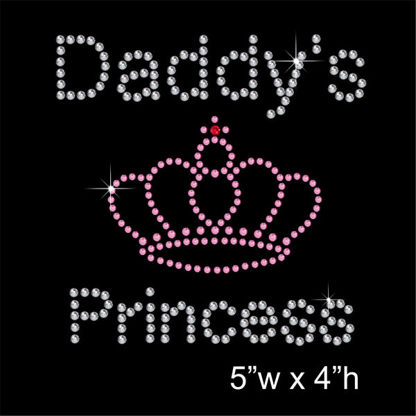 Daddy's Princess Hotfix Rhinestone Transfer Diamante Motif, Iron-on Applique