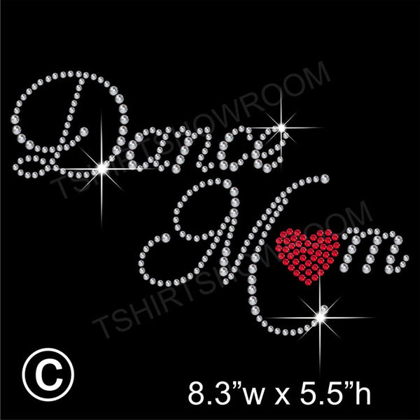 Dance Mom Hotfix Rhinestone Transfer Diamante Motif, Iron-on Applique