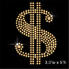 Dollar Sign Hotfix Rhinestone Transfer Diamante Motif, Iron-on Applique