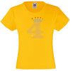 NUMBER 4 IN GOLD COLOUR WITH TIARA GIRLS T SHIRT, RHINESTONE EMBELLISHED BIRTHDAY T SHIRT, ELEGANT GIFT FOR THEIR BIG DAY
