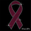 Cancer hope pink ribbon Hotfix Rhinestone Transfer Diamante Motif, Iron on Applique