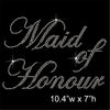 Maid of Honour Hotfix Rhinestone Transfer Diamante Motif, Iron on Applique
