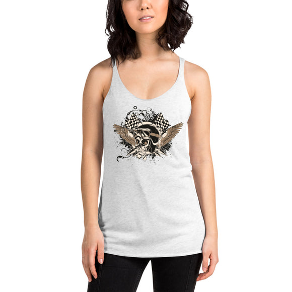 Ladies' Racerback Tank top, Skull design code: 175