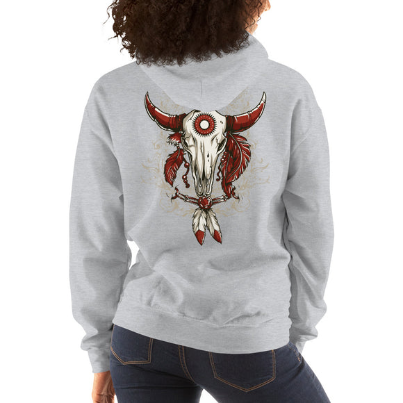 Ladies Hooded Sweatshirt, Skull design at the back code: 663