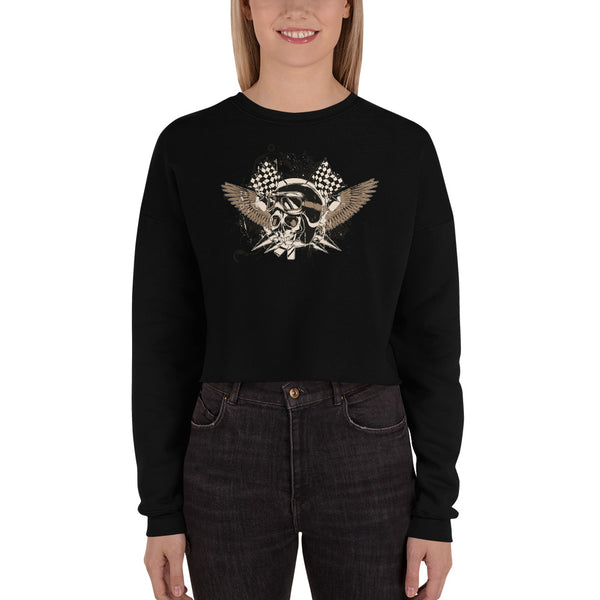 Women's Crop Sweatshirt, Skull design code: 175