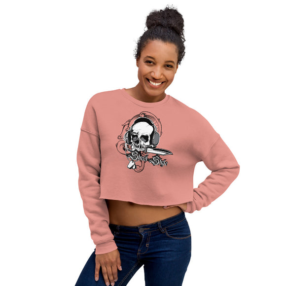 Women's Crop Sweatshirt, Skull design code: 150