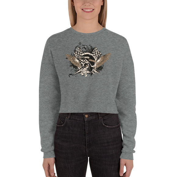 Women's Crop Sweatshirt, Skull design code: 175