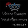 Prince Bump's 1st Christmas Hotfix Rhinestone Transfer Diamante Motif Iron-on Applique