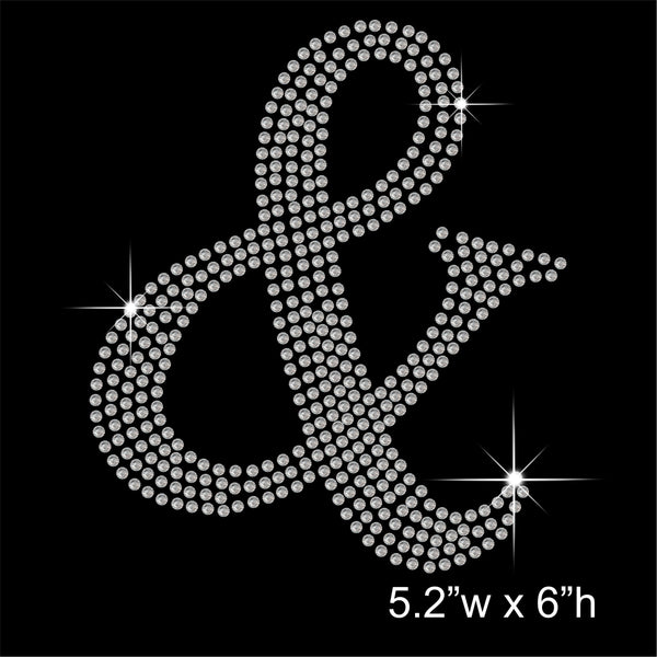 Ampersand Hotfix Rhinestone Transfer Diamante Motif, Iron on Applique