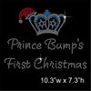 Prince Bump's First Christmas Hotfix Rhinestone Transfer Diamante Motif Iron on Applique