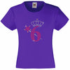 NUMBER 6 WITH CROWN & WAND GIRLS T SHIRT, RHINESTONE EMBELLISHED BIRTHDAY T SHIRT, ELEGANT GIFT FOR THEIR BIG DAY