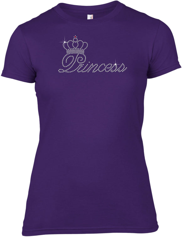 PRINCESS RHINESTONE EMBELLISHED T-SHIRT FOR LADIES